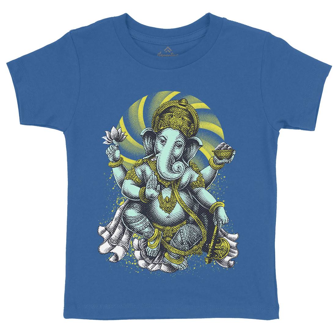 Hindu Goddess Kids Organic Crew Neck T-Shirt Asian D043