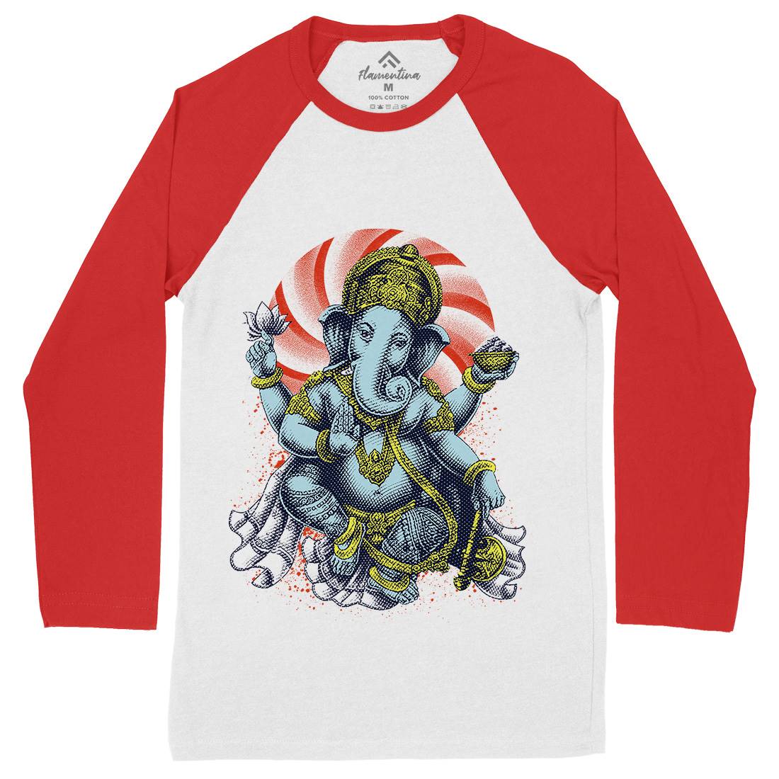 Hindu Goddess Mens Long Sleeve Baseball T-Shirt Asian D043