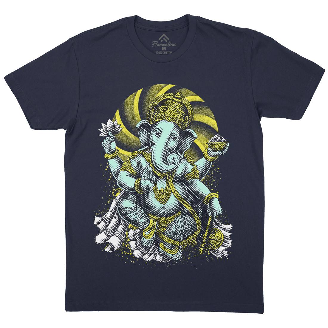 Hindu Goddess Mens Organic Crew Neck T-Shirt Asian D043
