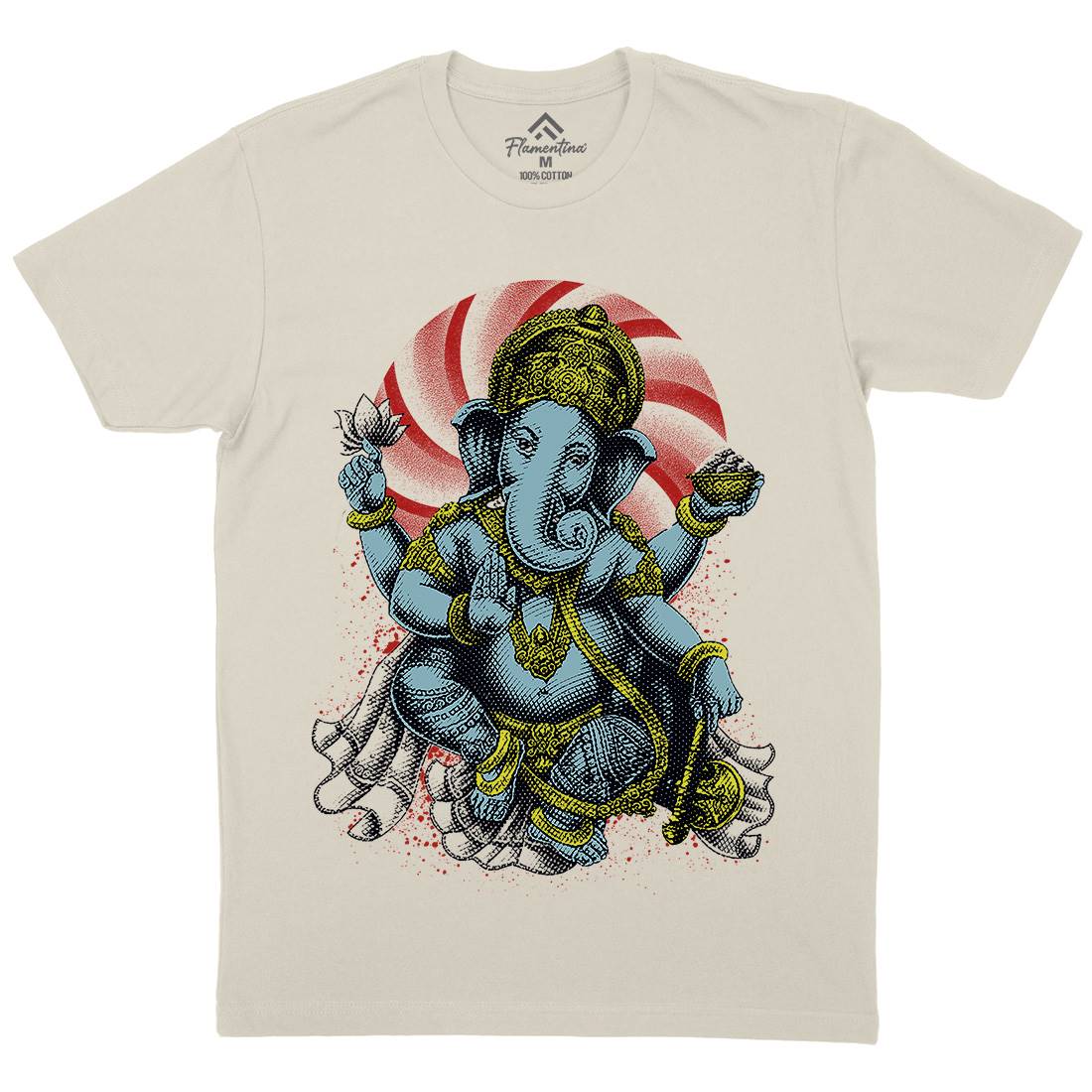 Hindu Goddess Mens Organic Crew Neck T-Shirt Asian D043