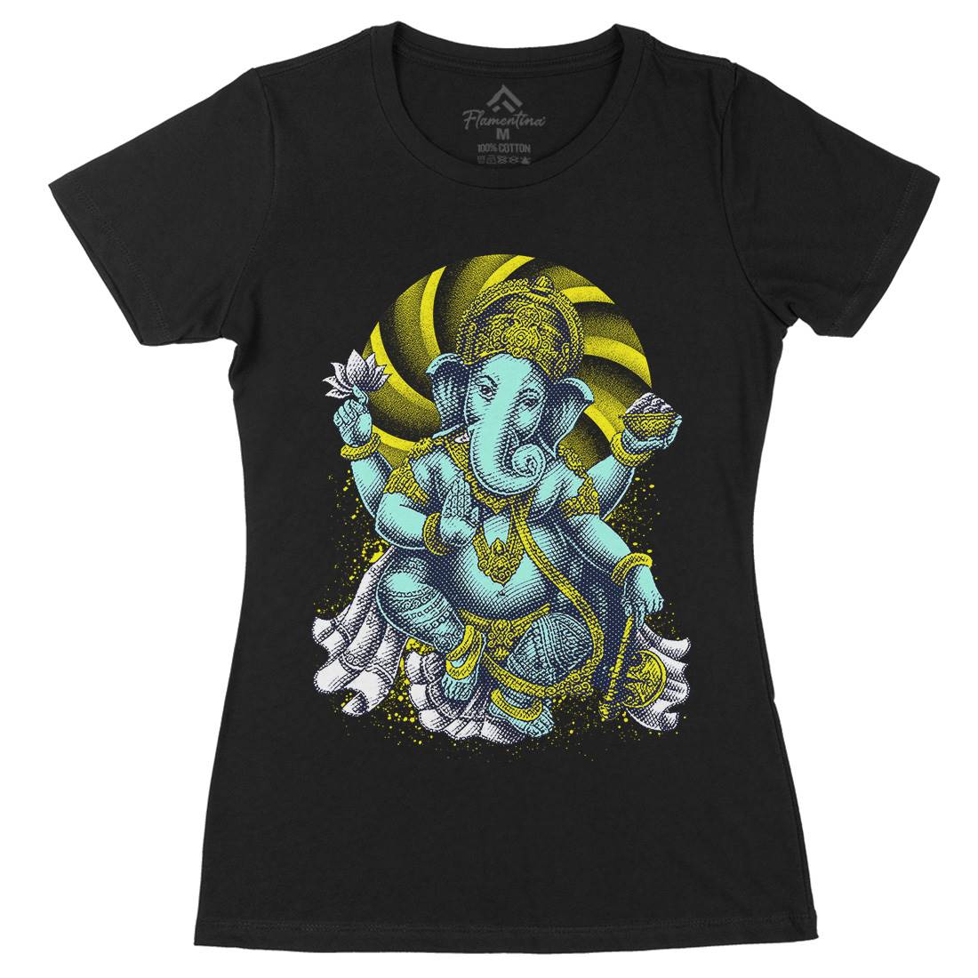 Hindu Goddess Womens Organic Crew Neck T-Shirt Asian D043
