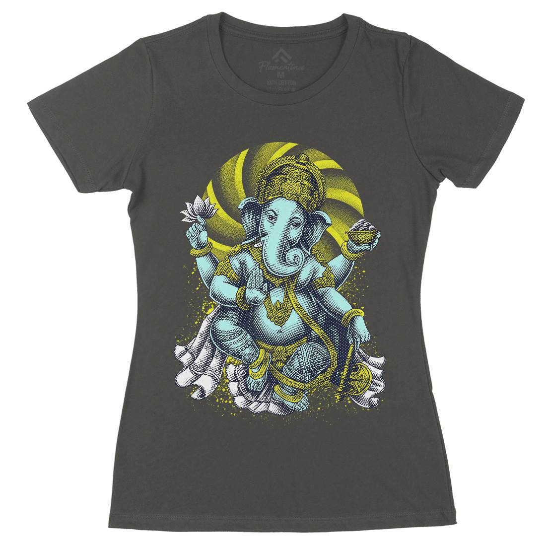 Hindu Goddess Womens Organic Crew Neck T-Shirt Asian D043