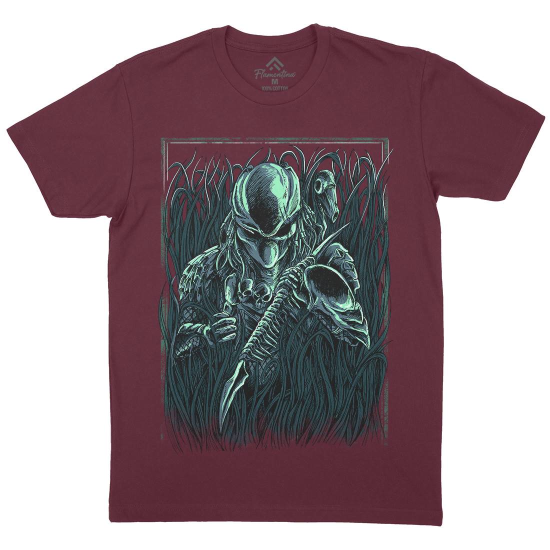 Hunter Mens Organic Crew Neck T-Shirt Horror D044