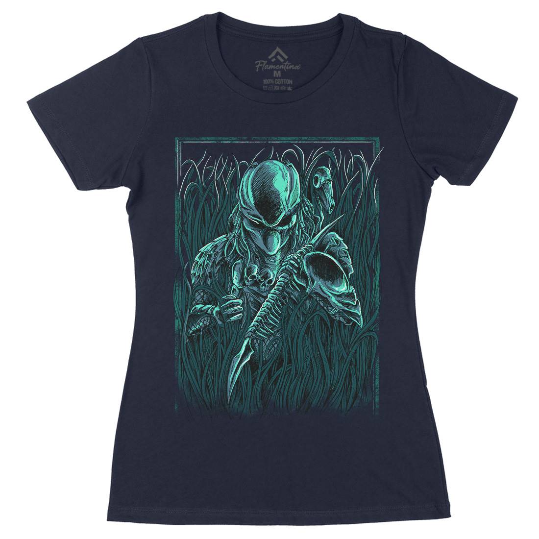 Hunter Womens Organic Crew Neck T-Shirt Horror D044
