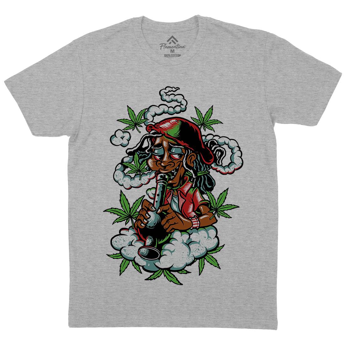 Jamaican Mens Organic Crew Neck T-Shirt Drugs D046