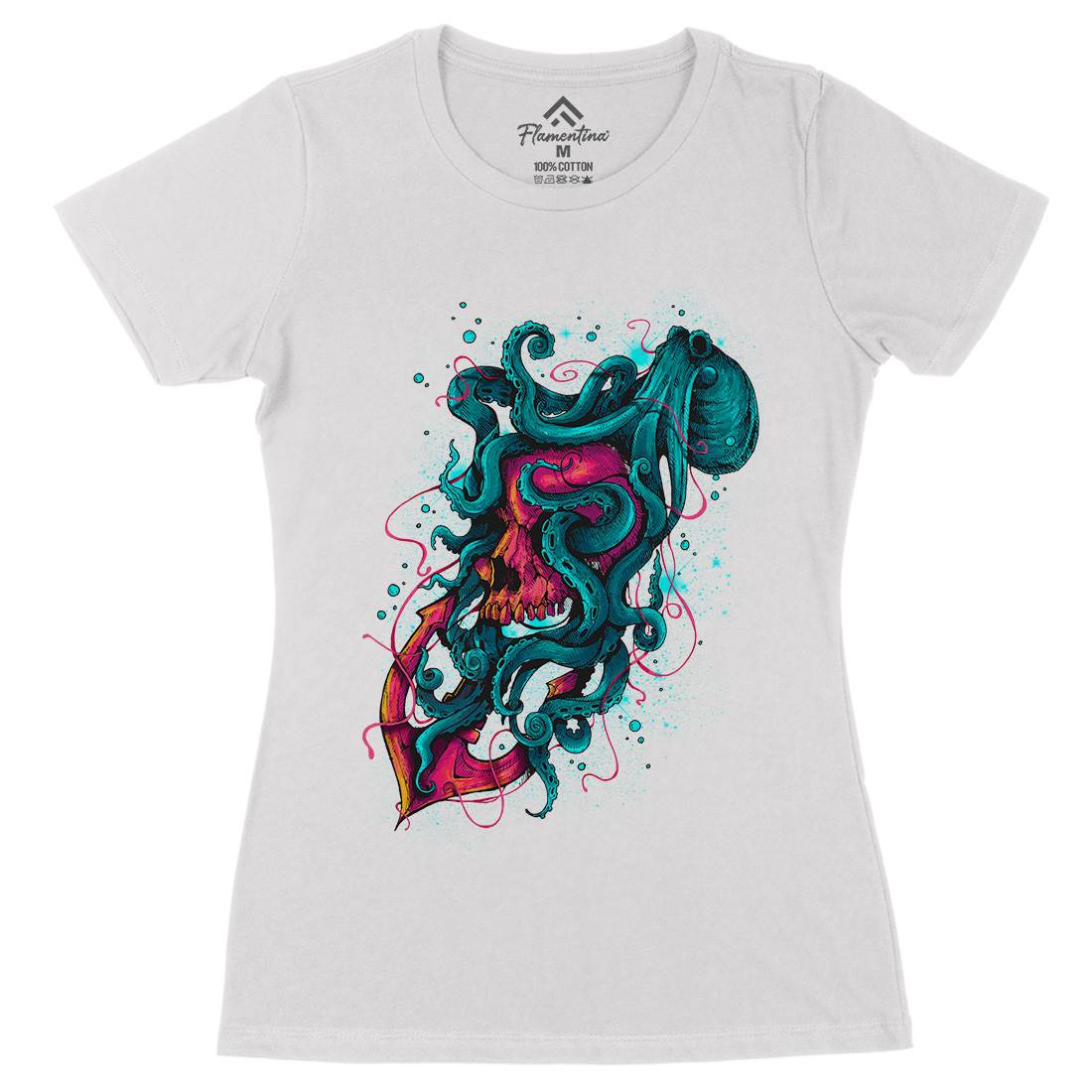 Ocean Keeper Womens Organic Crew Neck T-Shirt Navy D048