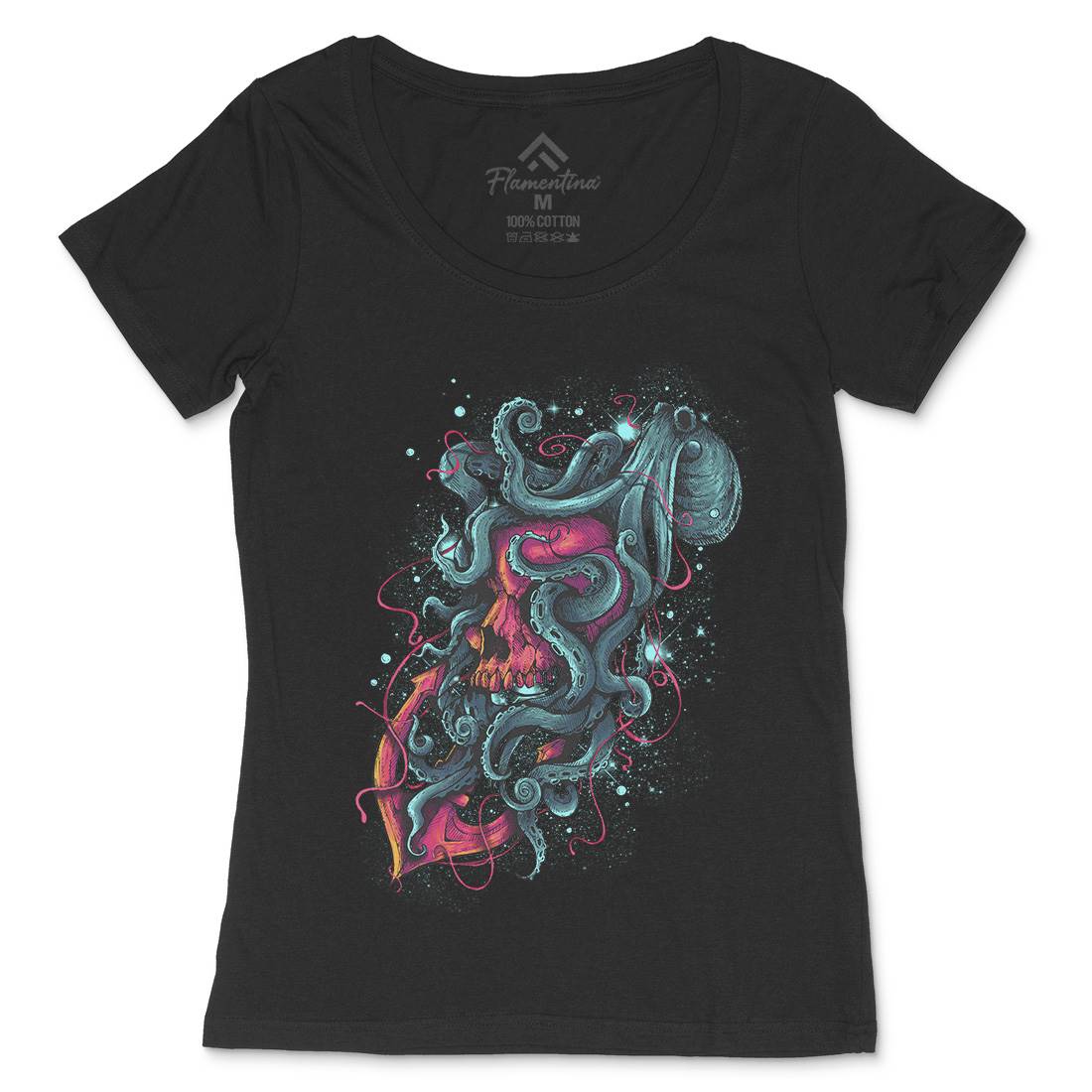 Ocean Keeper Womens Scoop Neck T-Shirt Navy D048