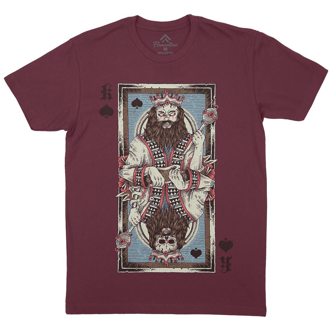 King Card Mens Organic Crew Neck T-Shirt Horror D049