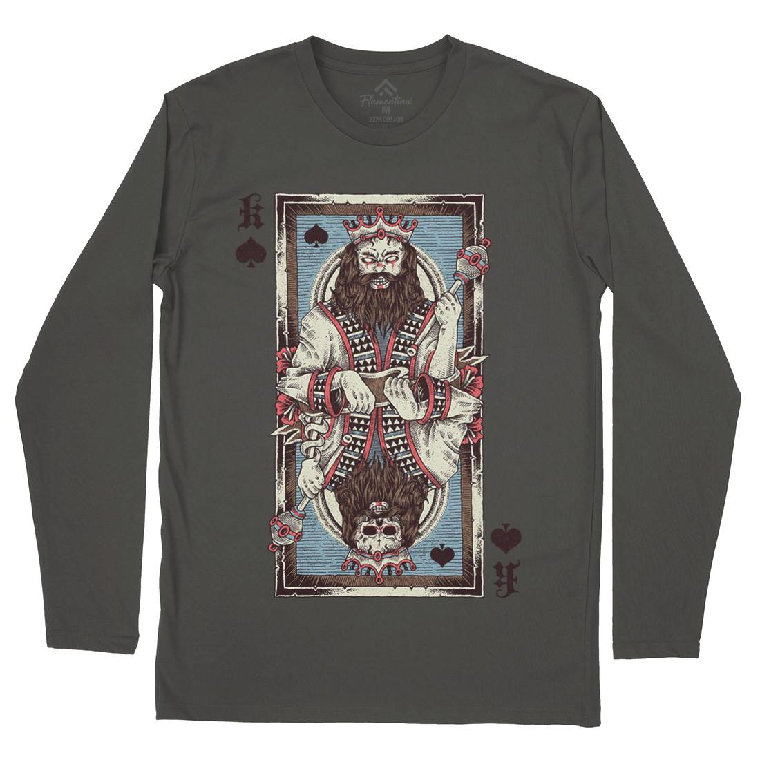 King Card Mens Long Sleeve T-Shirt Horror D049