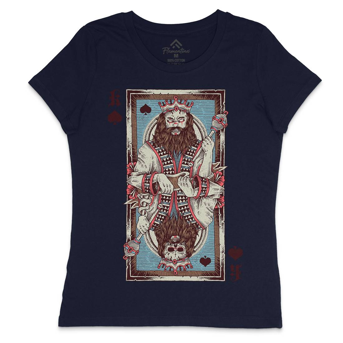 King Card Womens Crew Neck T-Shirt Horror D049