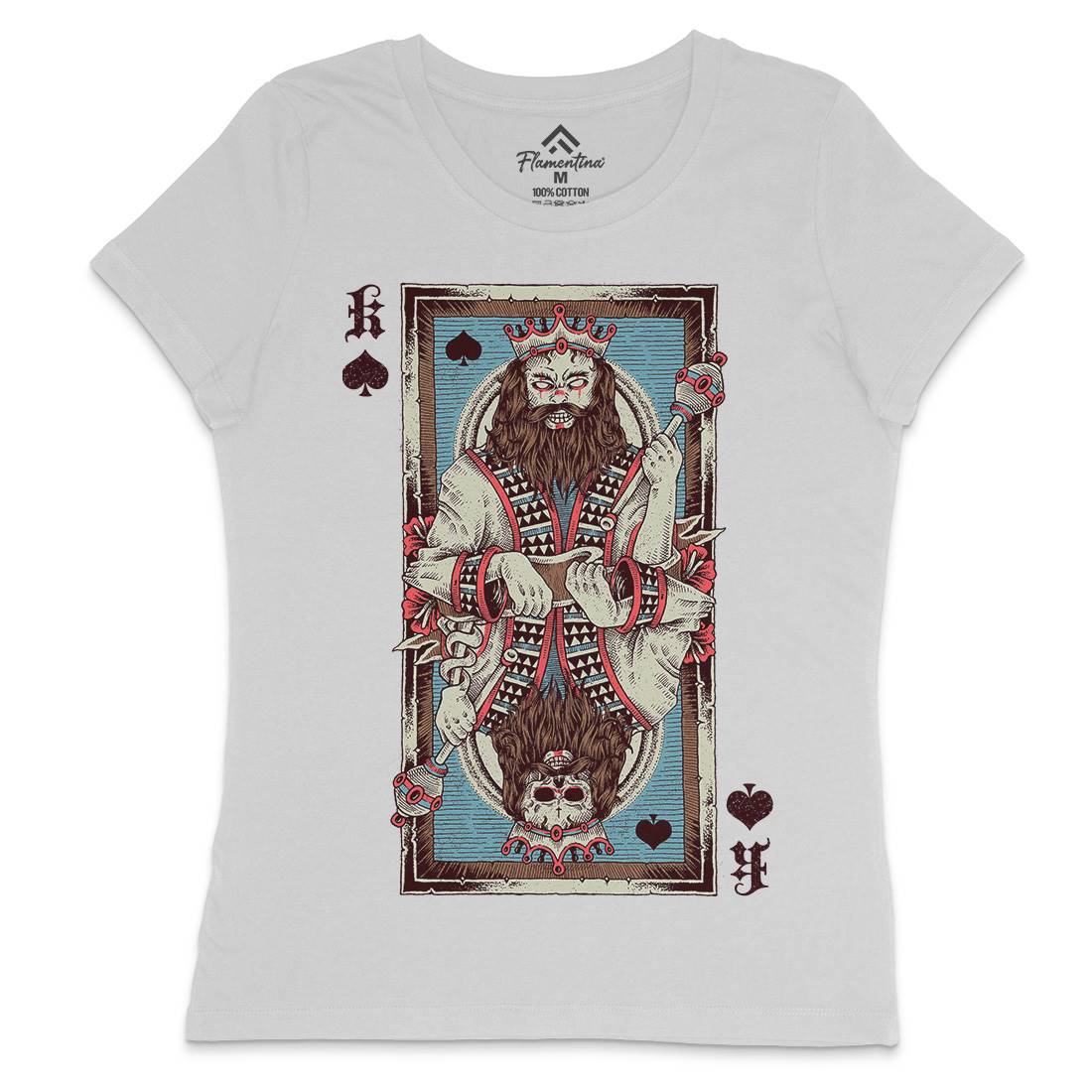 King Card Womens Crew Neck T-Shirt Horror D049