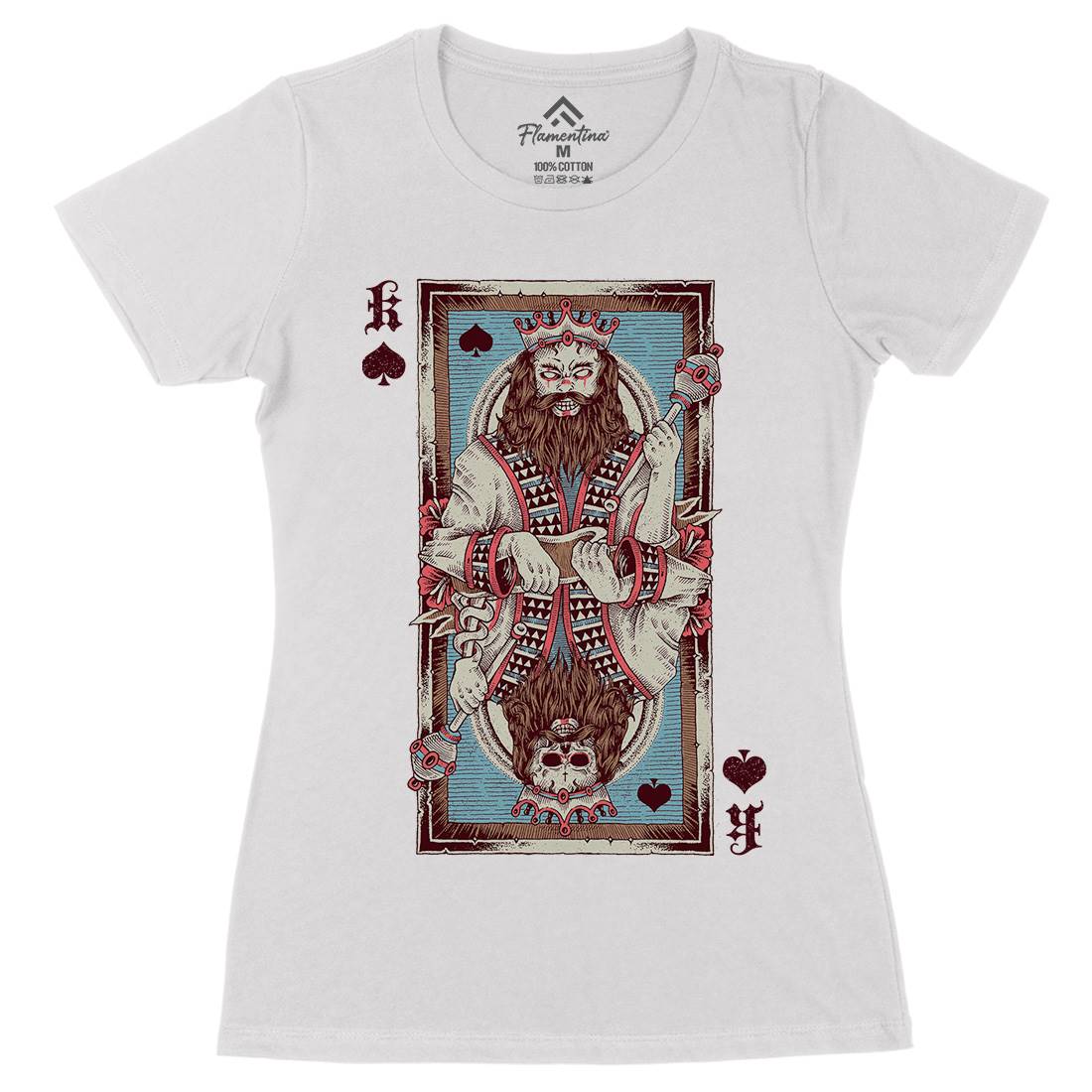 King Card Womens Organic Crew Neck T-Shirt Horror D049
