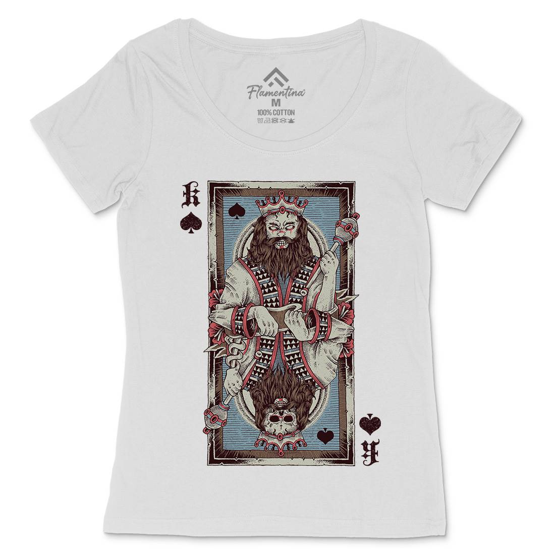 King Card Womens Scoop Neck T-Shirt Horror D049