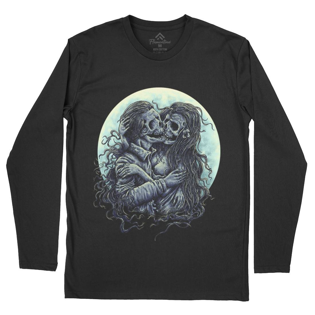 Death Kiss Mens Long Sleeve T-Shirt Horror D050