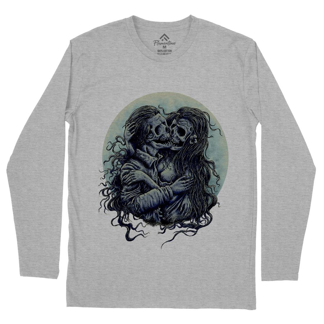 Death Kiss Mens Long Sleeve T-Shirt Horror D050