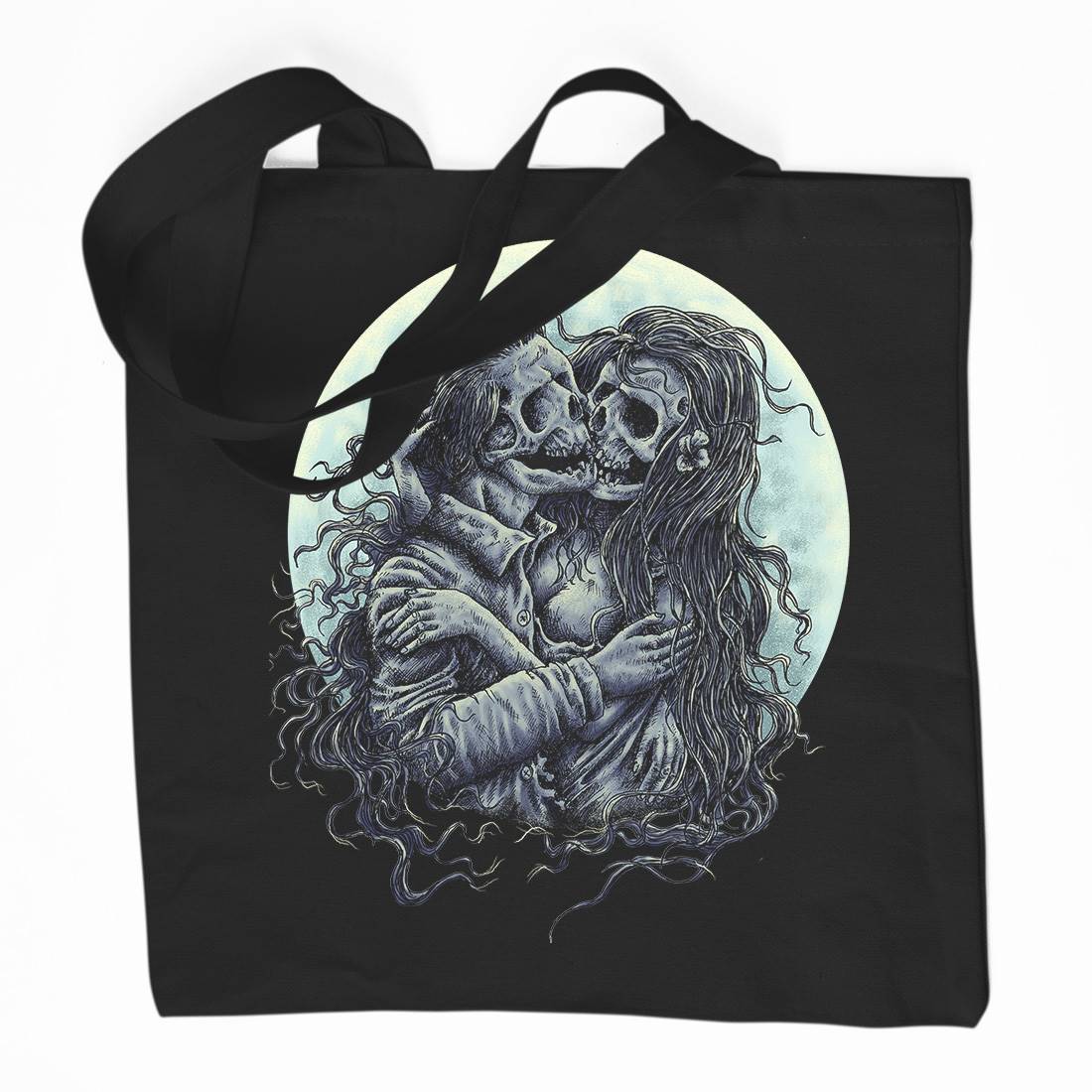 Death Kiss Organic Premium Cotton Tote Bag Horror D050