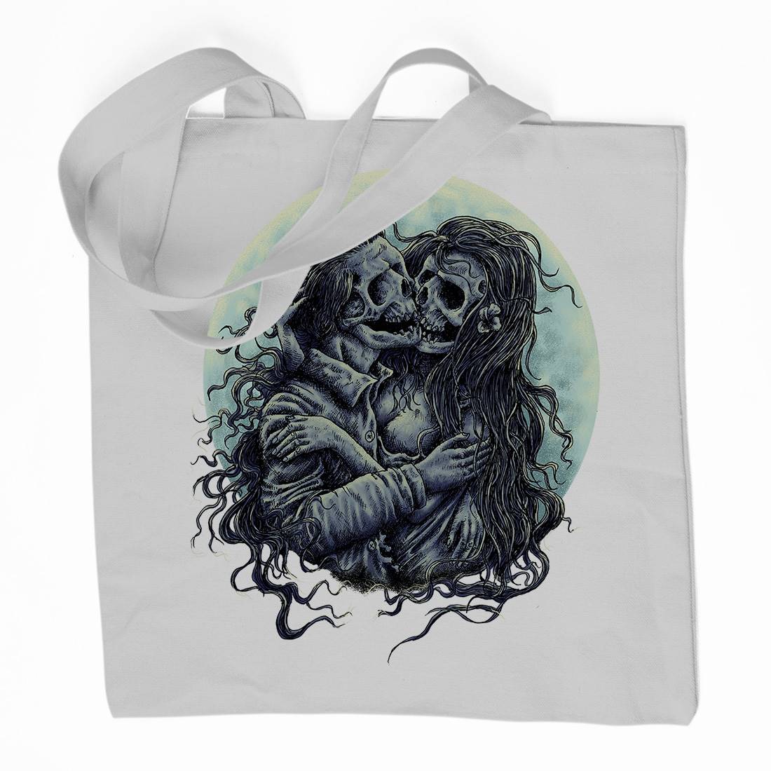 Death Kiss Organic Premium Cotton Tote Bag Horror D050