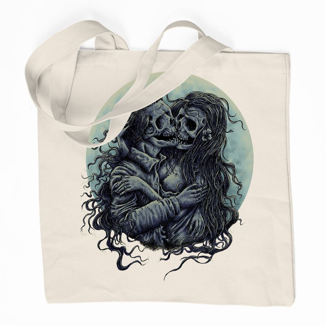 Death Kiss Organic Premium Cotton Tote Bag Horror D050