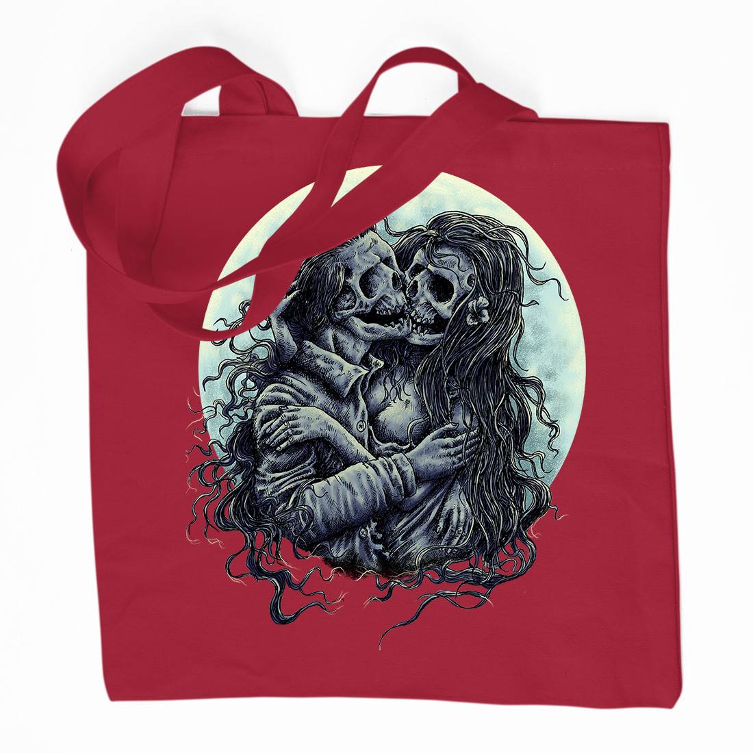 Death Kiss Organic Premium Cotton Tote Bag Horror D050