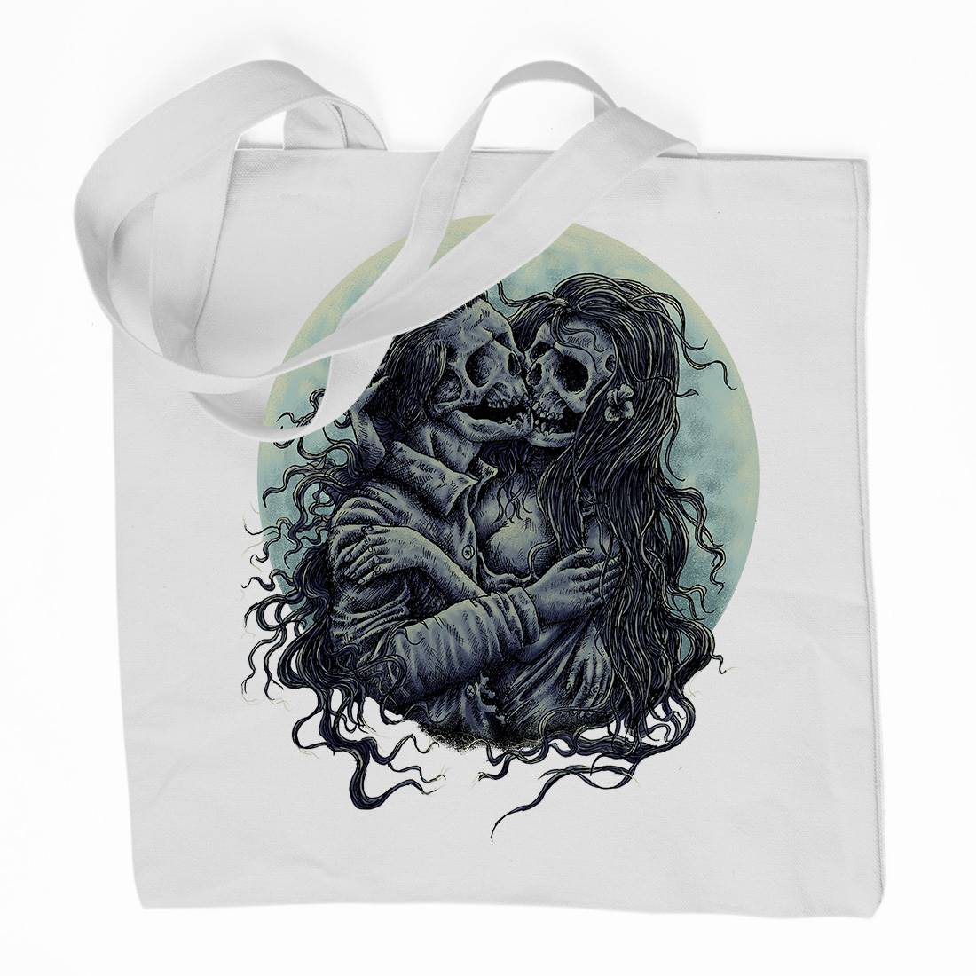 Death Kiss Organic Premium Cotton Tote Bag Horror D050