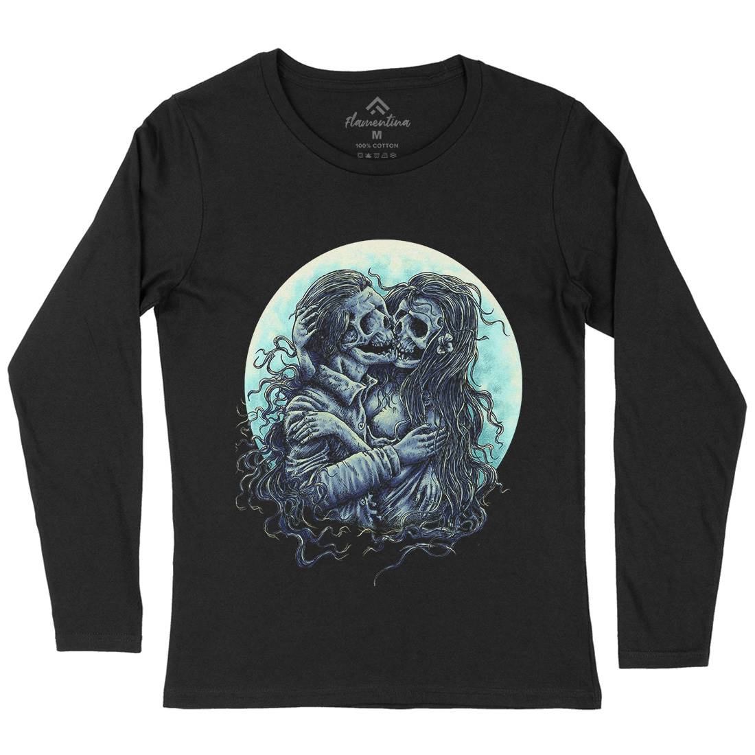 Death Kiss Womens Long Sleeve T-Shirt Horror D050