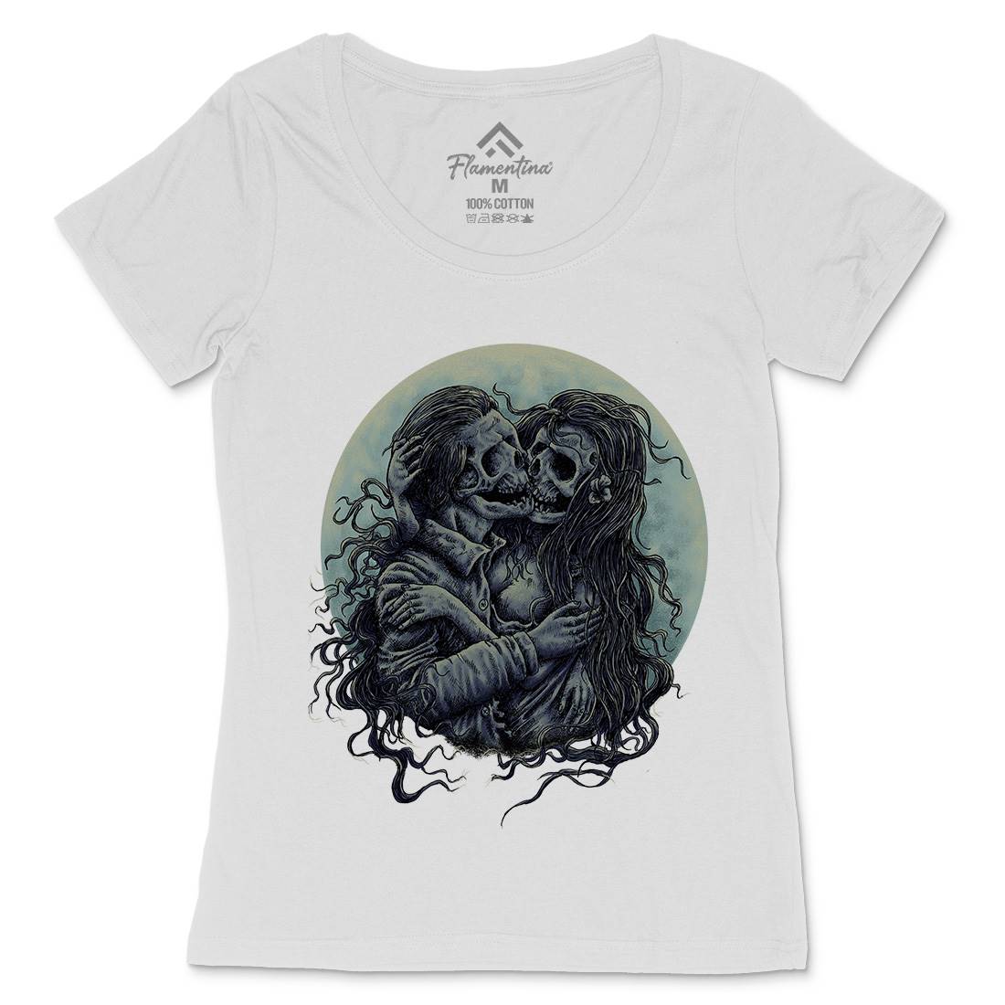 Death Kiss Womens Scoop Neck T-Shirt Horror D050