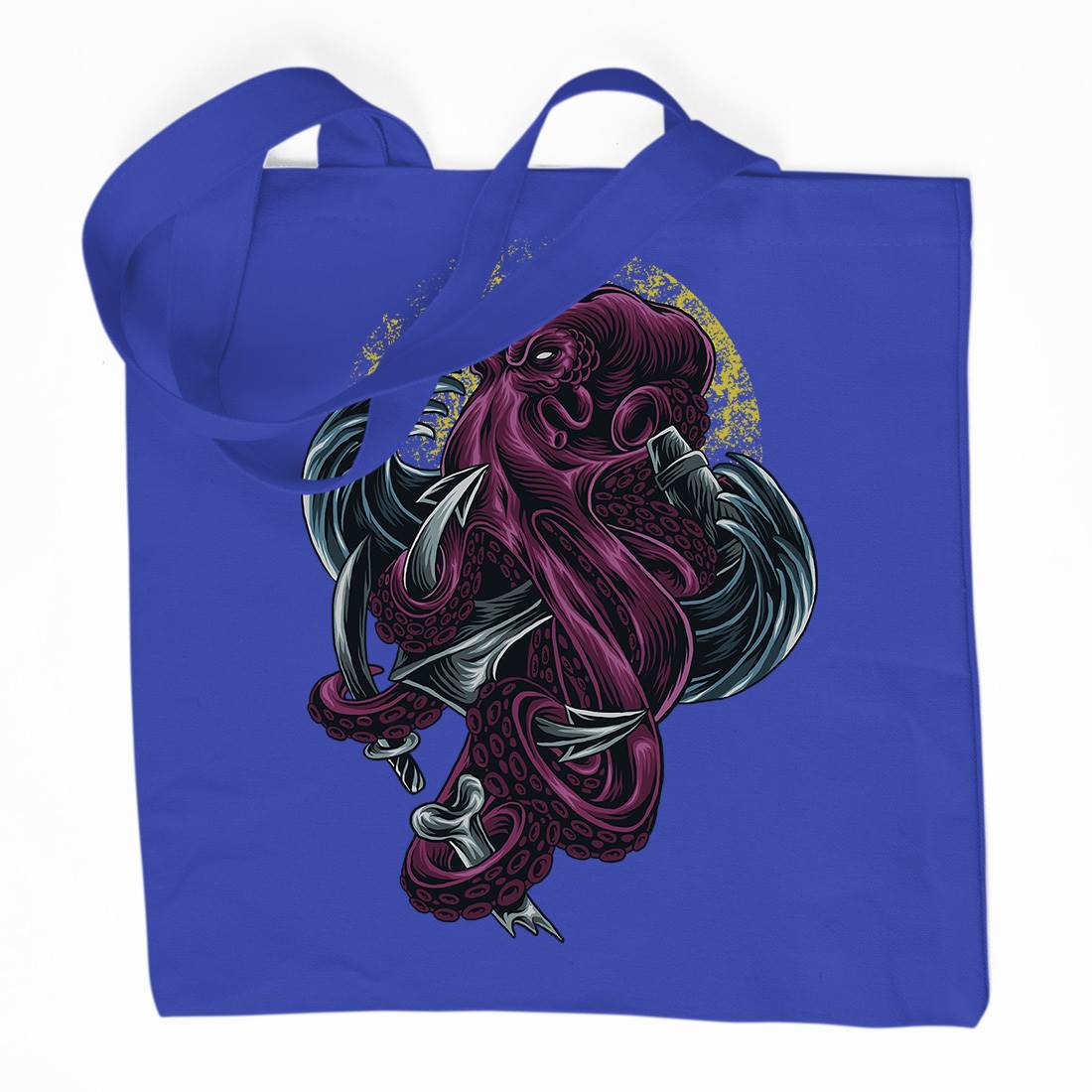 Kraken Organic Premium Cotton Tote Bag Navy D051