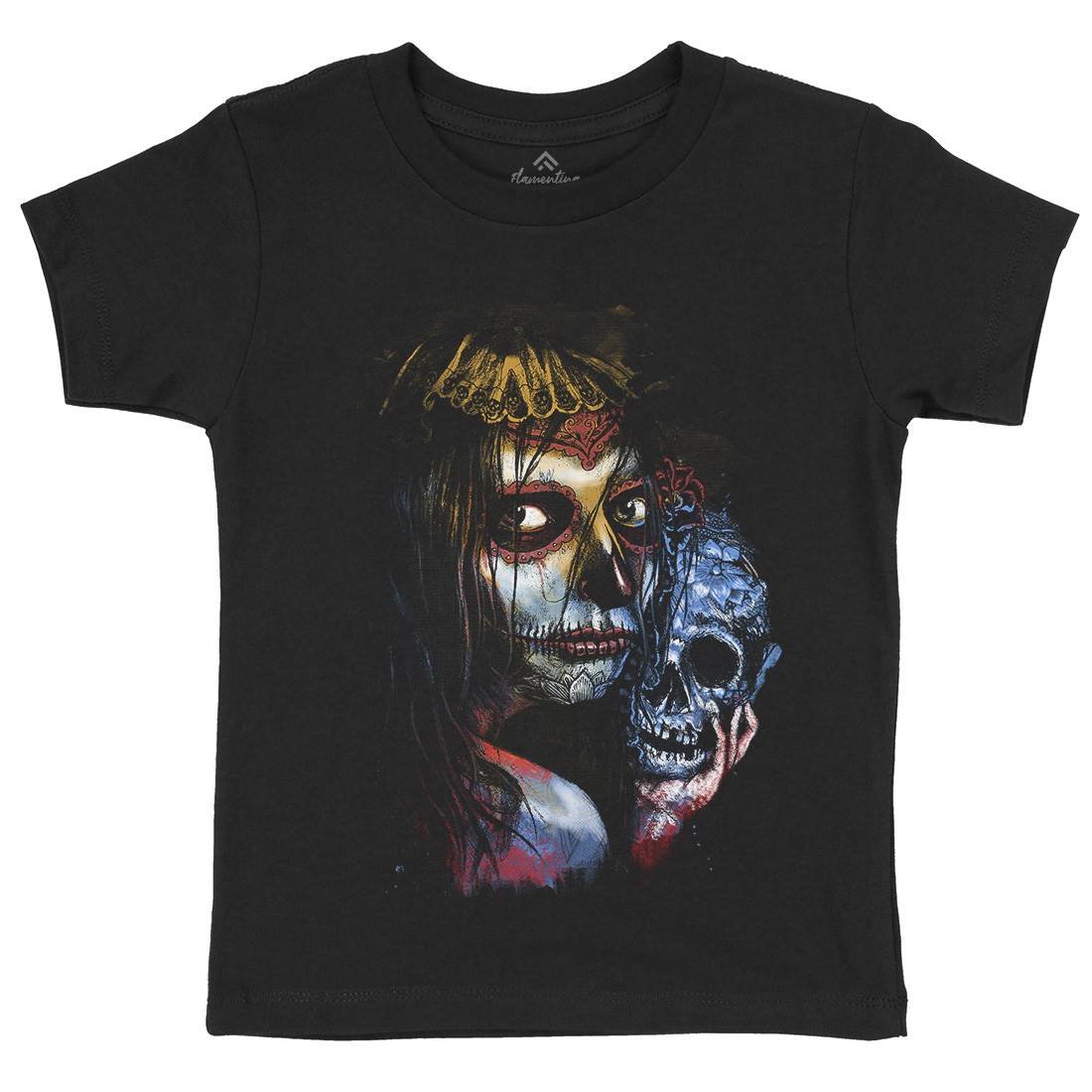 Death Girl Kids Organic Crew Neck T-Shirt Horror D052