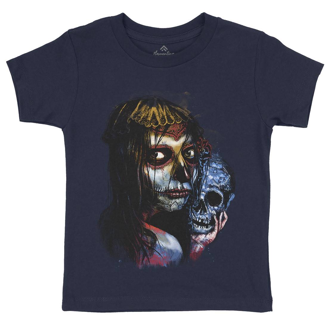 Death Girl Kids Organic Crew Neck T-Shirt Horror D052