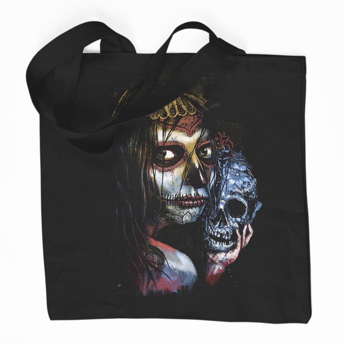Death Girl Organic Premium Cotton Tote Bag Horror D052