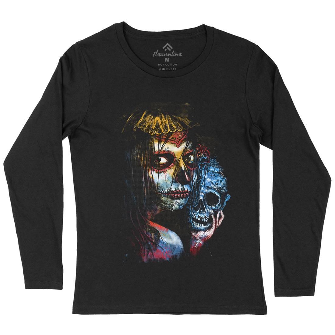 Death Girl Womens Long Sleeve T-Shirt Horror D052
