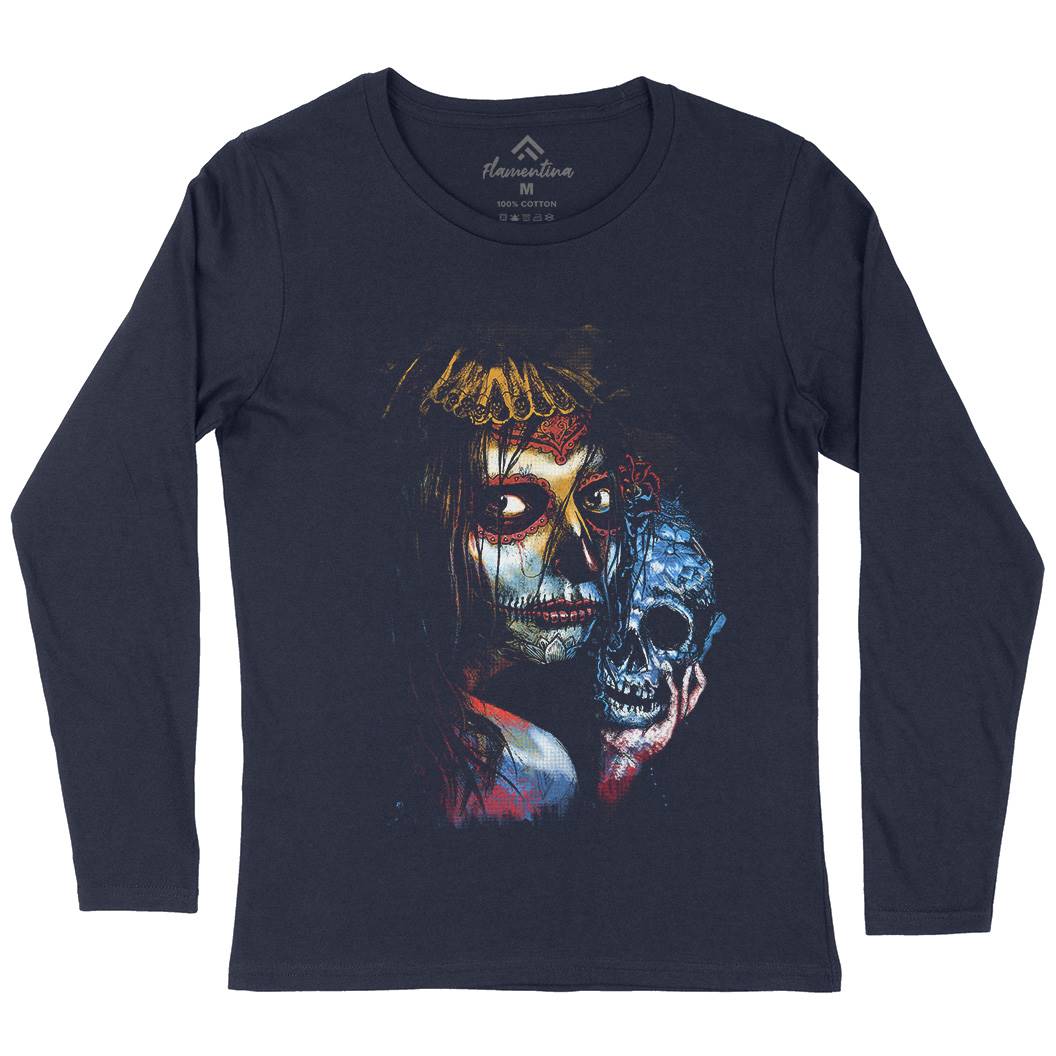 Death Girl Womens Long Sleeve T-Shirt Horror D052
