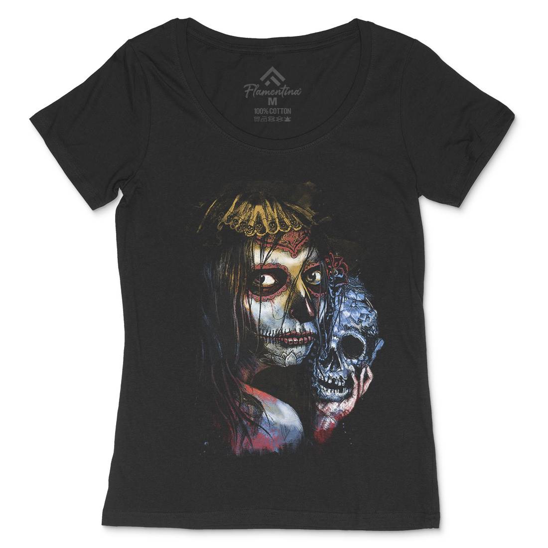 Death Girl Womens Scoop Neck T-Shirt Horror D052