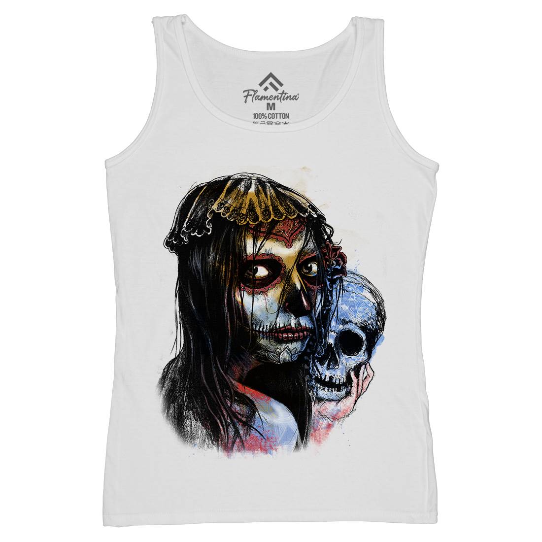 Death Girl Womens Organic Tank Top Vest Horror D052