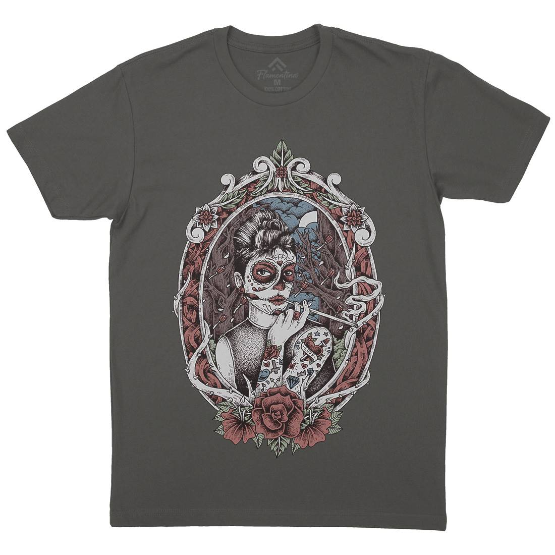 Death Lady Mens Crew Neck T-Shirt Horror D053