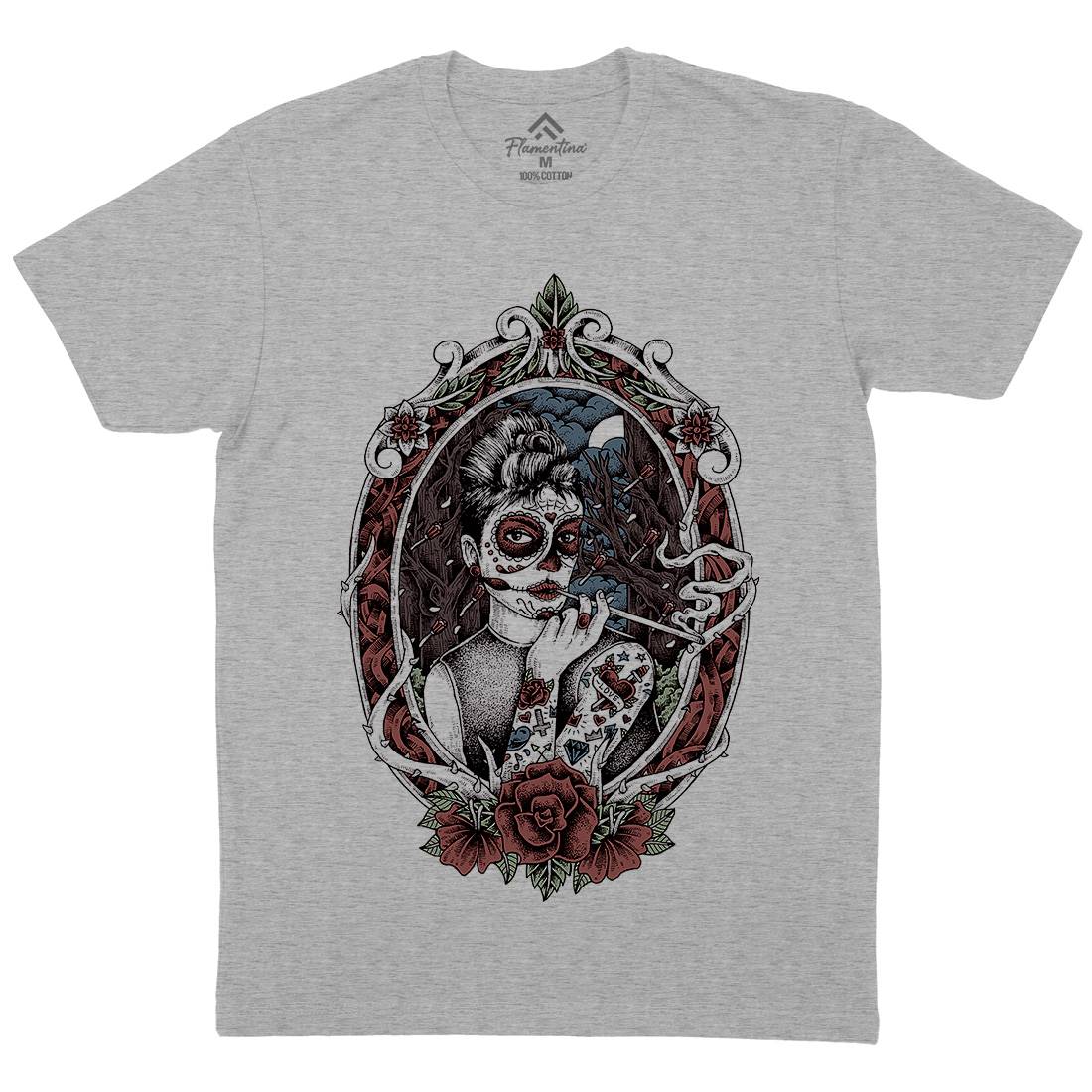 Death Lady Mens Crew Neck T-Shirt Horror D053