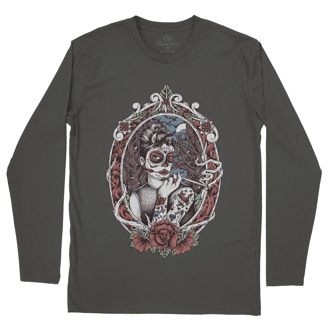 Death Lady Mens Long Sleeve T-Shirt Horror D053