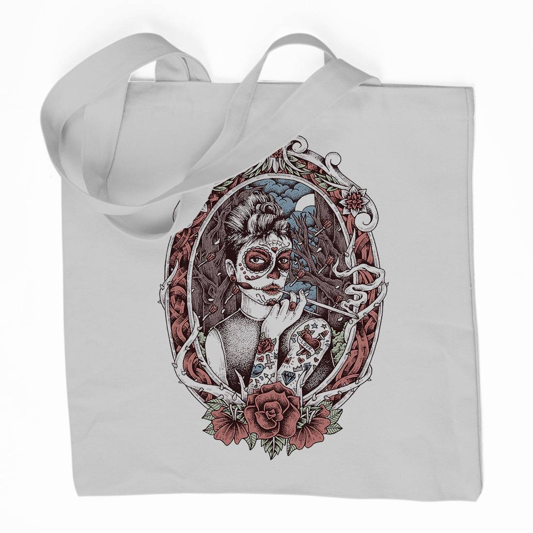 Death Lady Organic Premium Cotton Tote Bag Horror D053