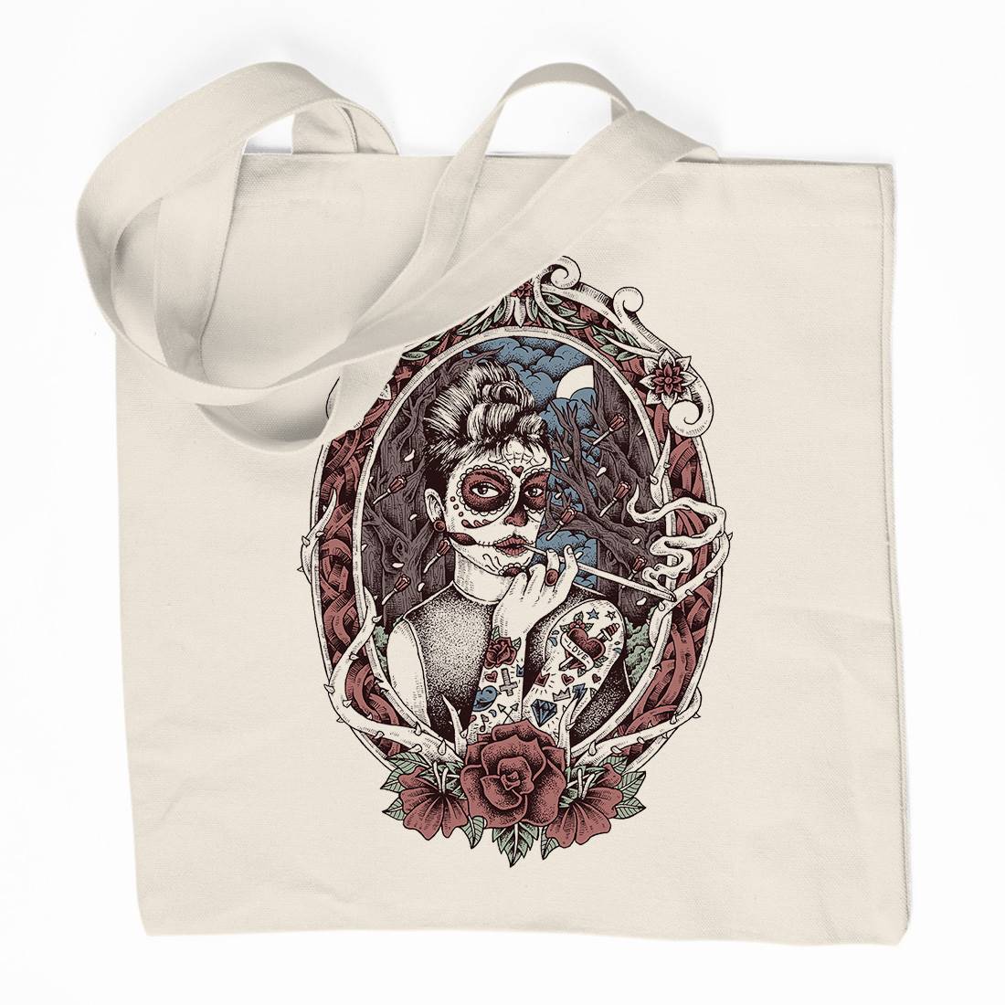 Death Lady Organic Premium Cotton Tote Bag Horror D053