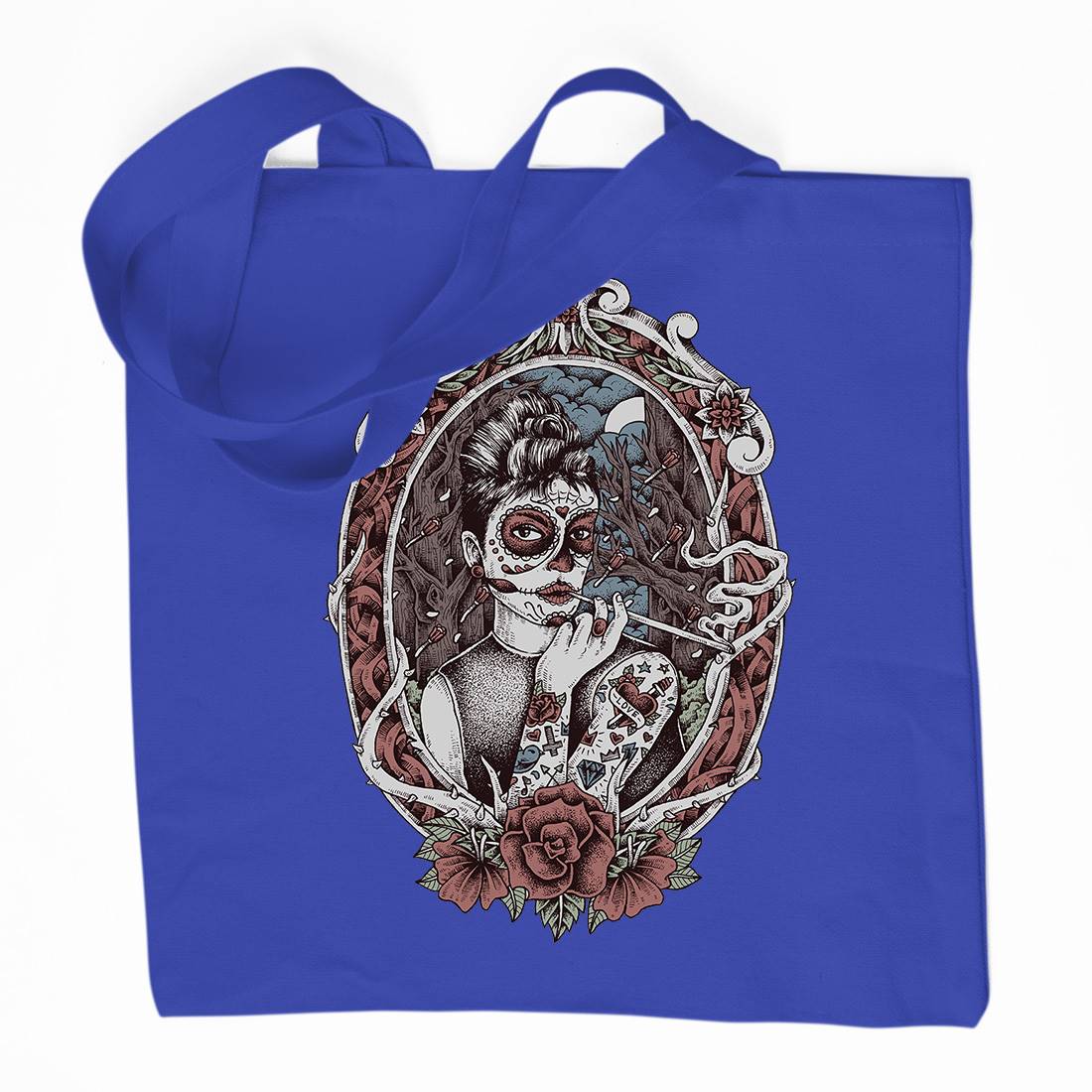 Death Lady Organic Premium Cotton Tote Bag Horror D053