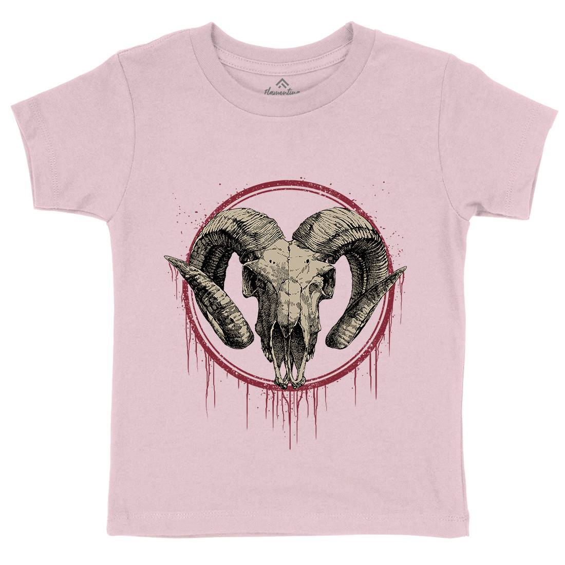 Lamb Kids Organic Crew Neck T-Shirt Horror D054