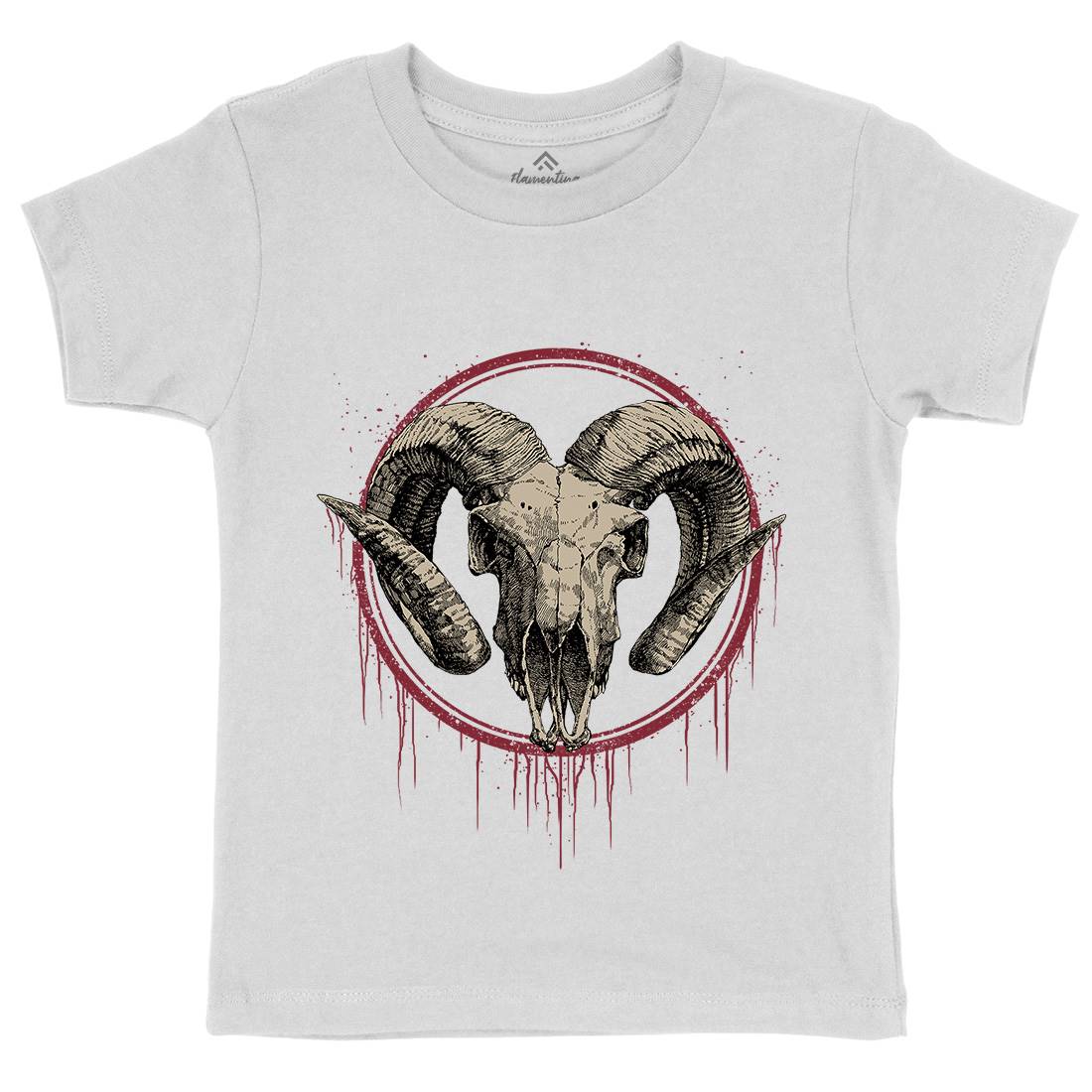 Lamb Kids Organic Crew Neck T-Shirt Horror D054