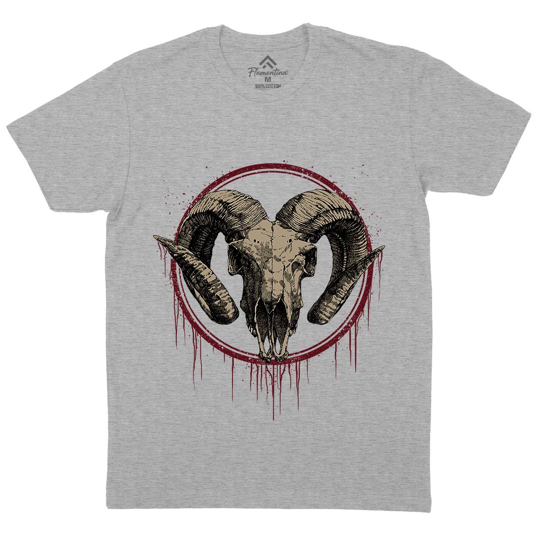 Lamb Mens Organic Crew Neck T-Shirt Horror D054