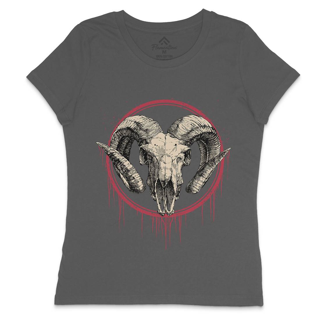 Lamb Womens Crew Neck T-Shirt Horror D054