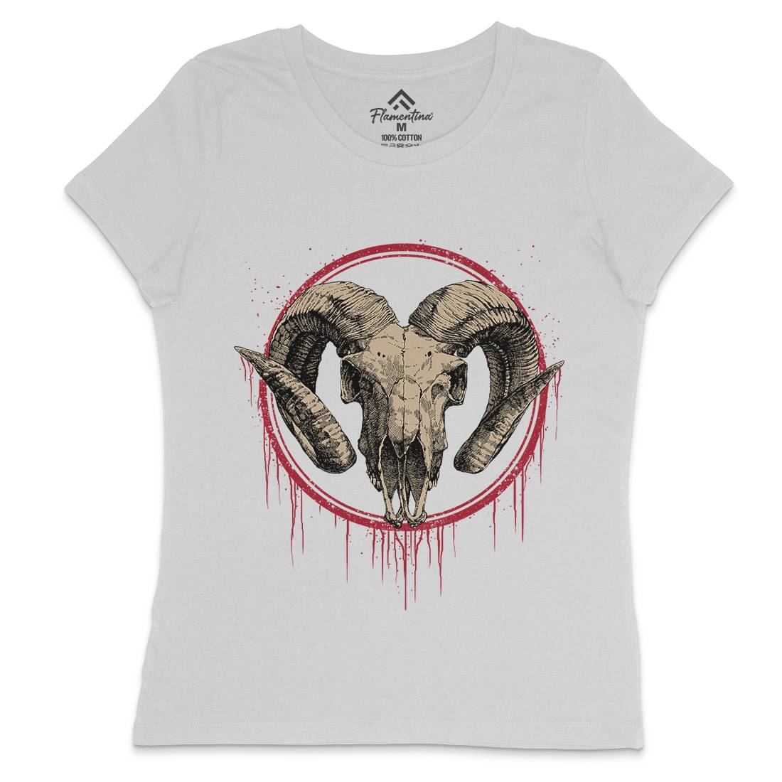 Lamb Womens Crew Neck T-Shirt Horror D054