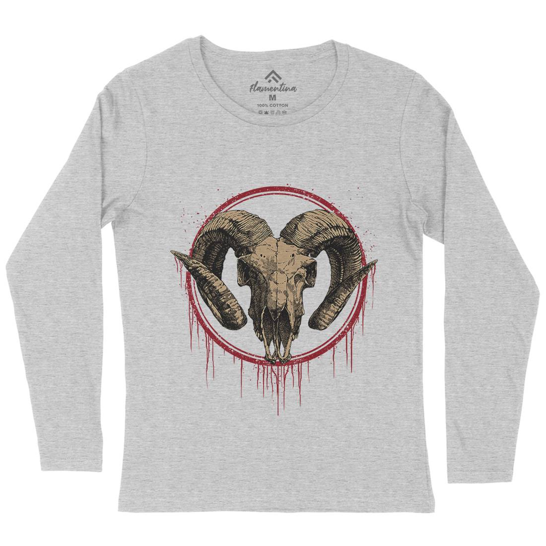 Lamb Womens Long Sleeve T-Shirt Horror D054