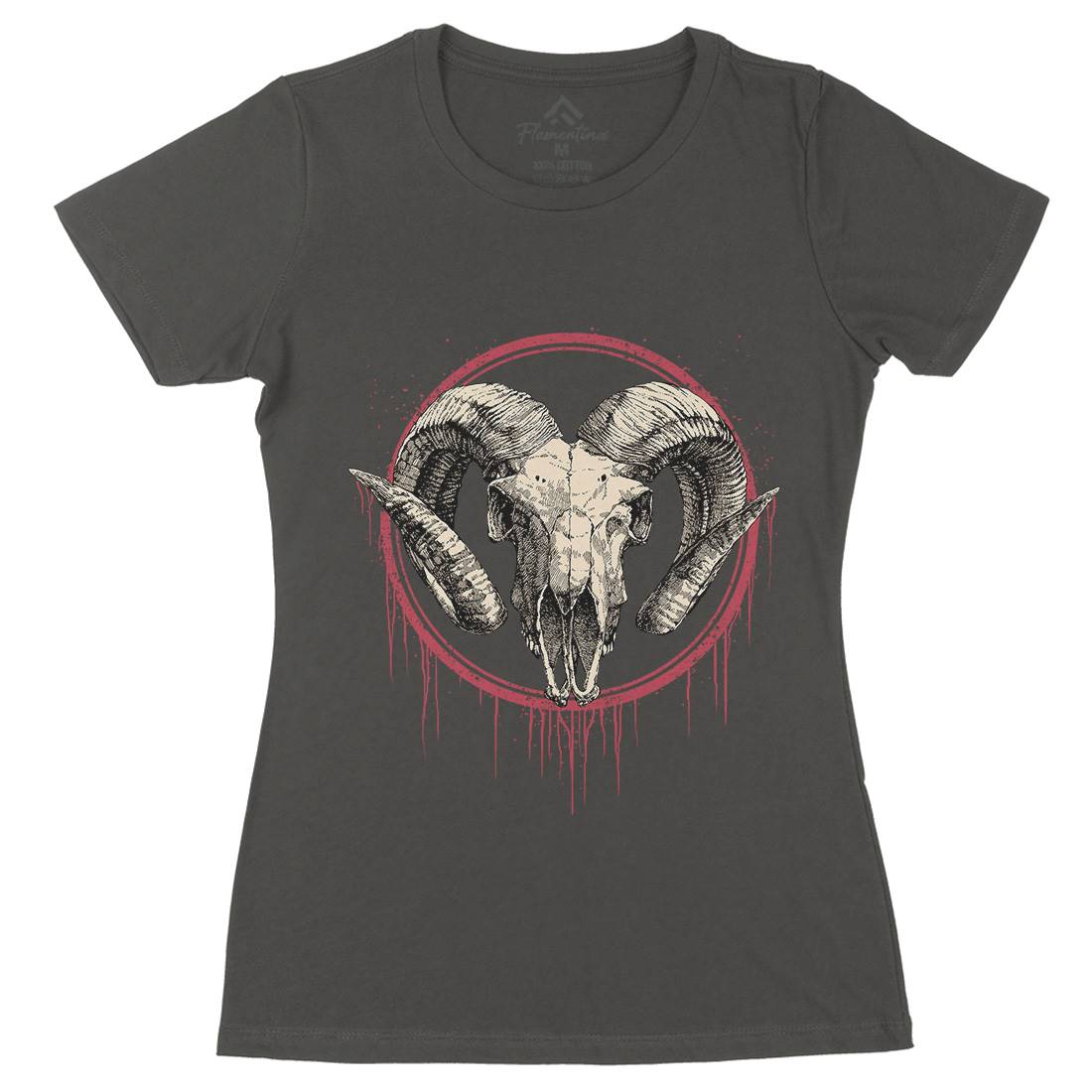 Lamb Womens Organic Crew Neck T-Shirt Horror D054