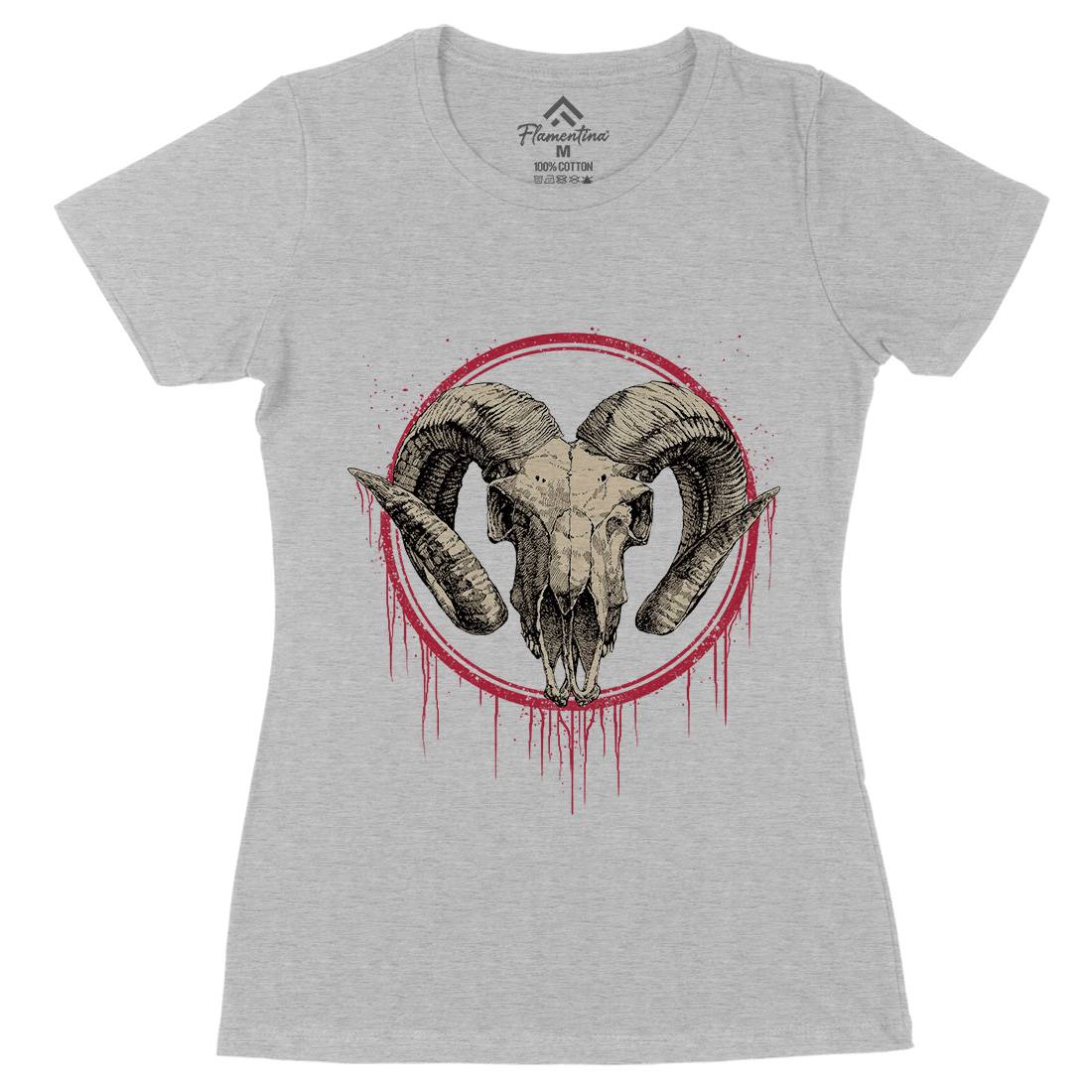 Lamb Womens Organic Crew Neck T-Shirt Horror D054