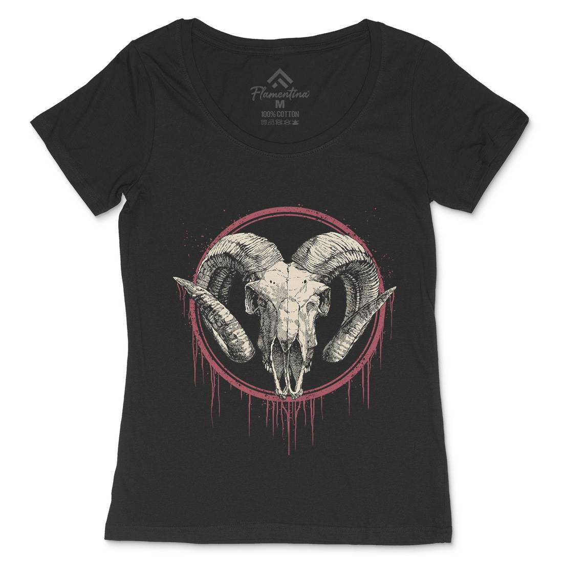 Lamb Womens Scoop Neck T-Shirt Horror D054