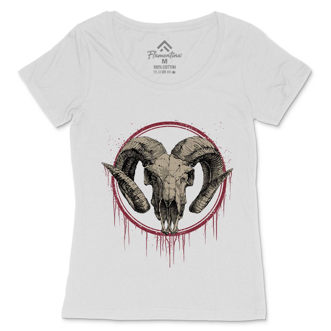 Lamb Womens Scoop Neck T-Shirt Horror D054